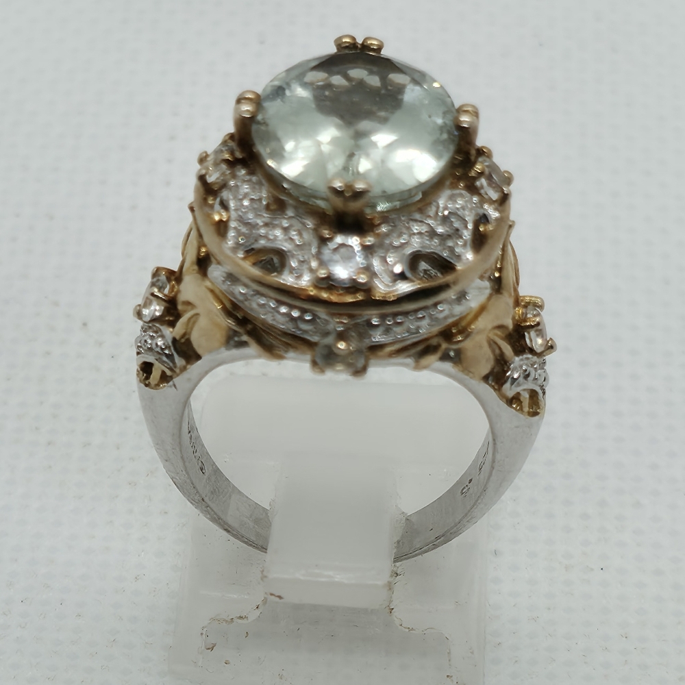 Like New Spectacular Rare Estate Victoria Wieck Genuine Prasiolite Ring - Picture 5 of 15